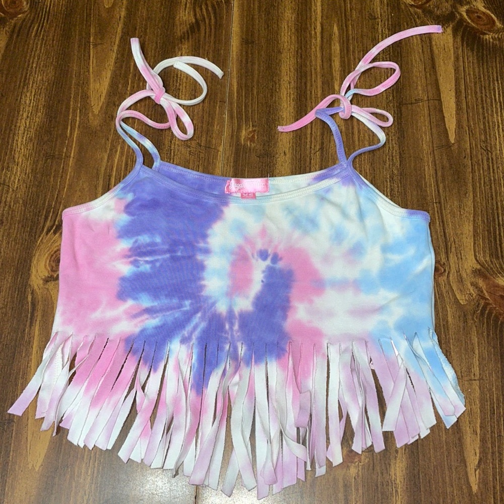 Hippie Sugar Thrillz tie dye tank top. ✌️☮️💜